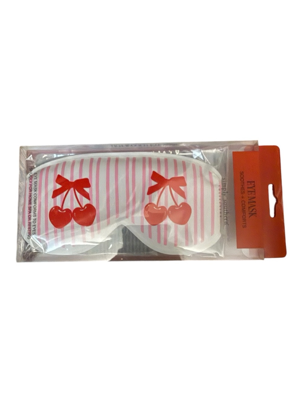 Simply Southern Pink & Red Cherry Stripe Eye Mask